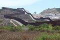 San Ysidro, CA, USA - July 30, 2023: The USA Mexico Border Wall near Border Field State Park Beach Royalty Free Stock Photo