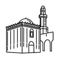 Sana a Mosque in Yemen Icon. Doodle Hand Drawn or Outline Icon Style