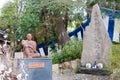 Sanada Yukimura Monument at Yasui Shrine in Tennoji, Osaka, Japan. This shrine is a place by the