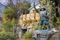 Sanada Yukimura Statue at Sanko Shrine in Tennoji, Osaka, Japan. He was the leading general on the Royalty Free Stock Photo