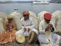 Sanai and Choughade auspicious Drums well coming play for guest of the hotel Udaipur Royalty Free Stock Photo