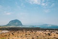 Sanbangsan Mountain and beach, Jeju Olle Trail in Jeju Island, Korea