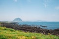 Sanbangsan Mountain and beach, Jeju Olle Trail in Jeju island, Korea