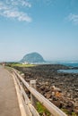 Sanbangsan Mountain and beach, Jeju Olle Trail in Jeju island, Korea