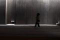 Sancaklar Mosque woman is walking at Prayer Hall