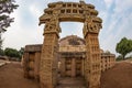 Sanchi Stupa, Ancient buddhist building, religion mystery, carved stone. Travel destination in Madhya Pradesh, India. Royalty Free Stock Photo