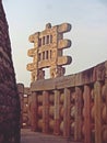 sanchi stupa gate ( toranas of sanchi stupa) at Sanchi Royalty Free Stock Photo