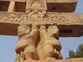 sanchi stupa gate ( toranas of sanchi stupa) at Sanchi Royalty Free Stock Photo