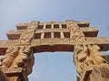 sanchi stupa gate ( toranas of sanchi stupa) at Sanchi Royalty Free Stock Photo