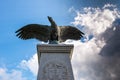 Hungarian turul bird sculpture in the memory of soldiers who fought and died for the country.