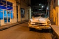 SANCTI SPIRITUS, CUBA - FEB 7, 2016: Vintage Plymouth car on a street in Sancti Spiritus, Cu