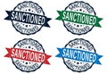 Sanctioned grunge rubber stamp set on white, vector illustration Royalty Free Stock Photo