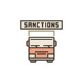 Sanctions on Automobile Transportation vector concept colored icon