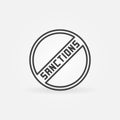 Sanctions Ban vector Forbidden concept icon in thin line style