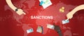 Sanctions economy financial dispute illustration background graphic map world