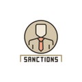 Sanctions and Man vector concept colored icon or symbol Royalty Free Stock Photo