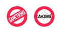 Sanctions sign icon vector concept symbol illustration, penalties warning caution symbol