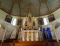 Sanctuary and Altar in St. Mary Catholic Church, a Painted Church in Flatonia, Texas Royalty Free Stock Photo