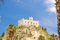 Sanctuary church Santa Maria dell Isola on top rock, Tropea, Italy Royalty Free Stock Photo