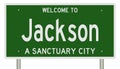 Sanctuary city road sign for Jackson Royalty Free Stock Photo