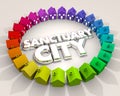 Sanctuary City Safe Place Area Neighborhood Immigration 3d Illus