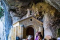 Sanctuary of Covadonga in Cangas de Onis, Asturias, Spain. Monastery inside of a cave. Historic symbol of the spanish reconquest