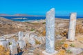 Sanctuary of Hera at ancient ruins at Delos island in Greece