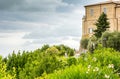 Sanctuary of the Holy House of Loreto, Marches, Italy. View of the Apostolic Palace and the garden Royalty Free Stock Photo