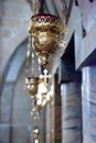 A sanctuary lamp in a Arabic Christian church in Aboud Village