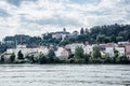 Sanctuary Mariahilf and old houses on the hill in Passau, German