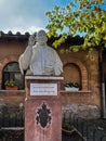 Sanctuary of Our Lady of Love in Rome, Italy. Monument, bust of Pope John XXIII