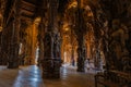 The Sanctuary of Truth wooden temple in Pattaya Thailand, sculpture of Sanctuary of Truth temple Royalty Free Stock Photo