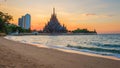 The Sanctuary of Truth wooden temple in Pattaya Thailand, sculpture of Sanctuary of Truth temple