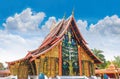 Sanctuary, Wat Wang Kham Temple, Khao Wong District, Kalasin Province, with the blue sky cloud.The public property in Thailand Royalty Free Stock Photo