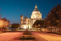 Sancuary of our Lady of Sameiro, at night. Royalty Free Stock Photo