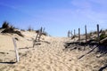 Sand access path beach entrance to the atlantic sea in lacanau ocean france