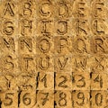 Sand alphabet collection Royalty Free Stock Photo