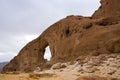 The sand arch in the timna park in Israel Royalty Free Stock Photo