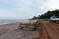 Coastal driveway - tropical local road by the sea Royalty Free Stock Photo