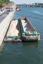 Sand barge in Paris Royalty Free Stock Photo