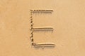 Sand Beach Alphabet: Letter E