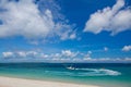 Sand beach and blue sky.