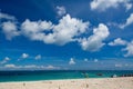 Sand beach and blue sky.