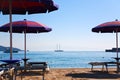Sand beach in Giardini Naxos Royalty Free Stock Photo
