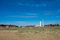 Sand beach and lighthouse of Marjaniemi Hailuoto Oulu Royalty Free Stock Photo