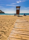Sand beach on Majorca, beautiful bay of Canyamel Royalty Free Stock Photo