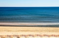 Sand Beach with Sea Oats and Dune Fence Panoramic Royalty Free Stock Photo