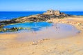 Sand beach in St Malo on Emerald Coast, Brittany, France