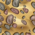 Sand beach stone seamless pattern, vector ocean underwater pebble background, summer desert dune.