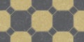 Sand Beige Dark Grey Seamless Classic Floor Tile Texture. Simple Kitchen, Toilet or Bathroom Mosaic Tiles Background. 3D rendering Royalty Free Stock Photo
